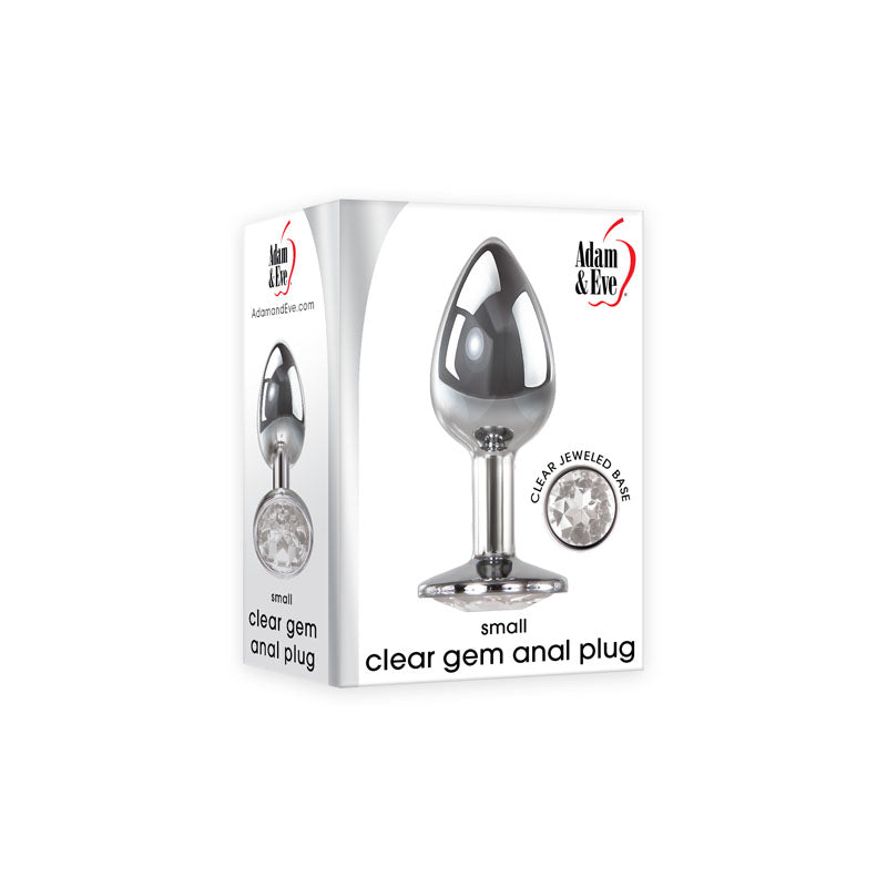 Adam & Eve Clear Gem Anal Plug - Small - Metallic 7.1 cm Small Butt Plug with Clear Gem Base - C656 2458