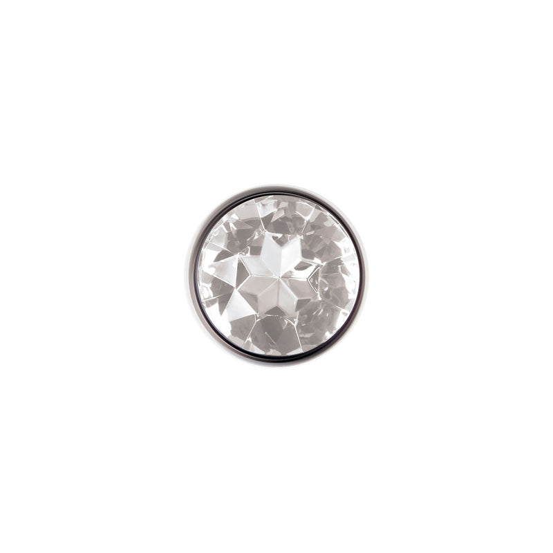 Adam & Eve Clear Gem Anal Plug - Small - Metallic 7.1 cm Small Butt Plug with Clear Gem Base - C656 2458