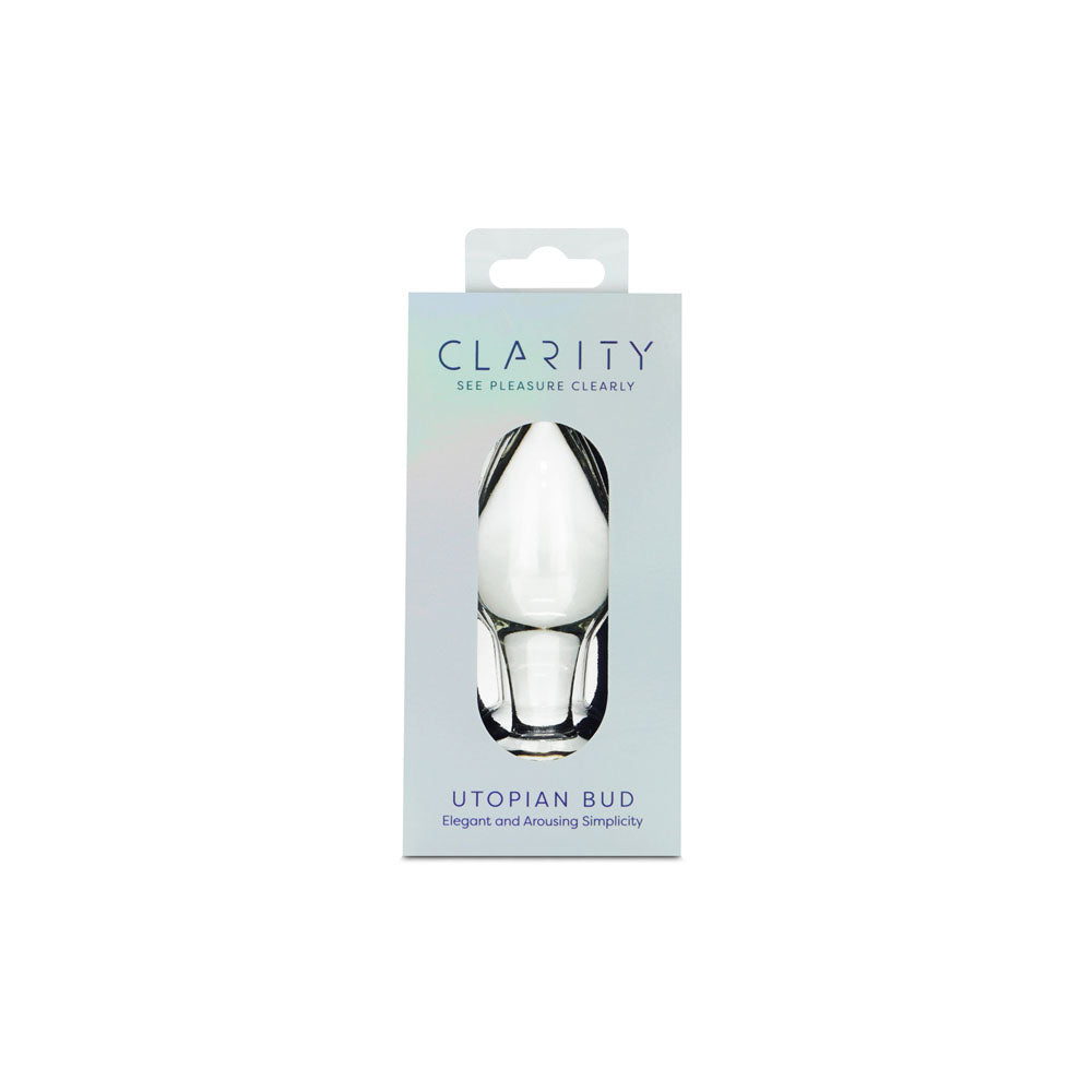 Clarity - Utopian Bud - Clear 8.9 cm Glass Butt Plug-CLA-12