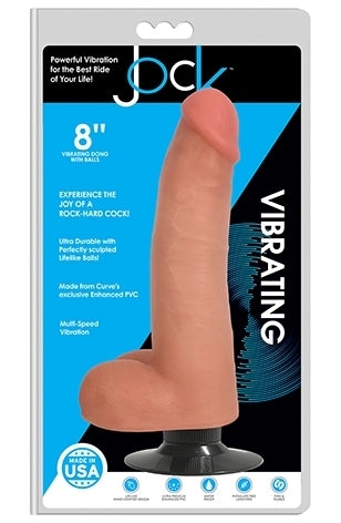 Jock 8" Vibrating Dong With Balls Vanilla