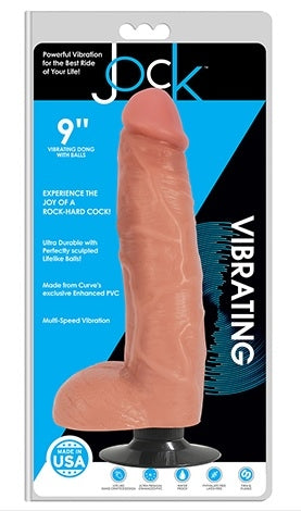 Jock 9" Vibrating Dong With Balls Vanilla
