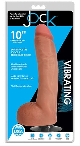 Jock 10" Vibrating Dong With Balls Vanilla