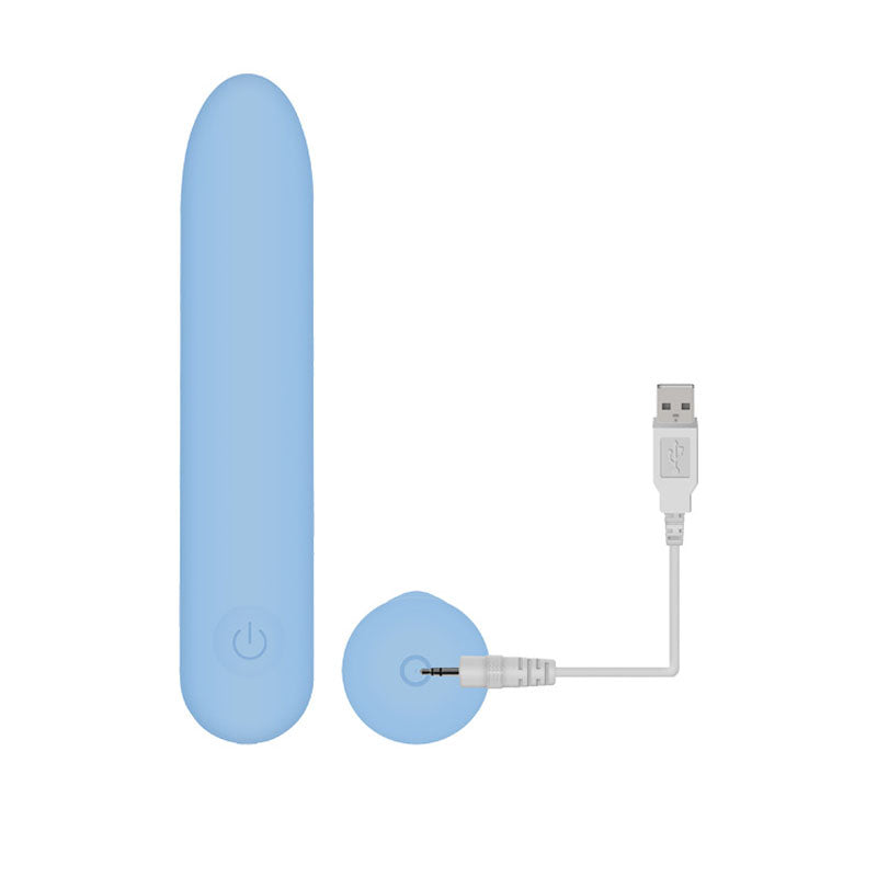 Adam & Eve Eves Silky Sensations Rechargeable Bullet - Blue 9.4 cm USB Rechargeable Bullet - E195 4000