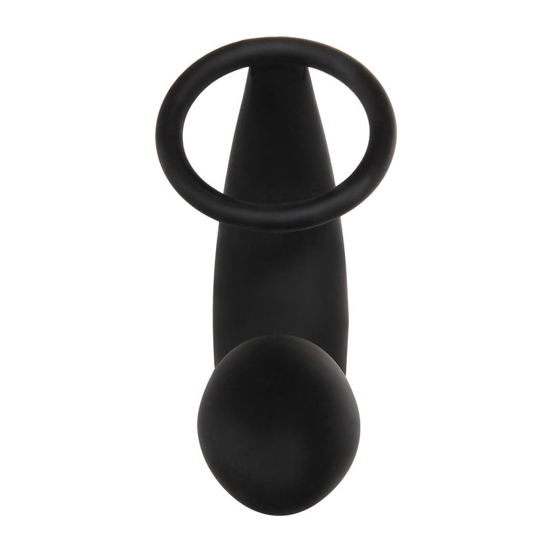 Adam & Eve Adams Rechargeable Prostate Pleaser & C-Ring - Black USB Rechargeable Anal Plug with