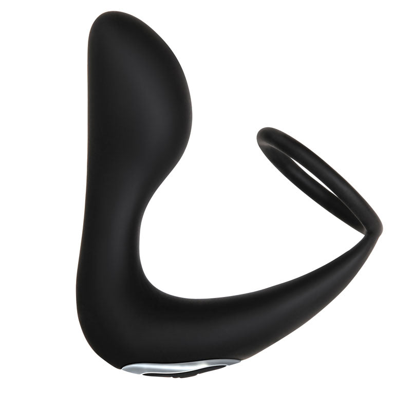Adam & Eve Adams Rechargeable Prostate Pleaser & C-Ring - Black USB Rechargeable Anal Plug with