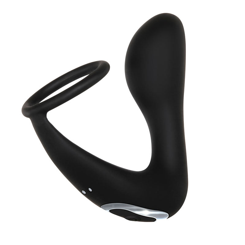 Adam & Eve Adams Rechargeable Prostate Pleaser & C-Ring - Black USB Rechargeable Anal Plug with