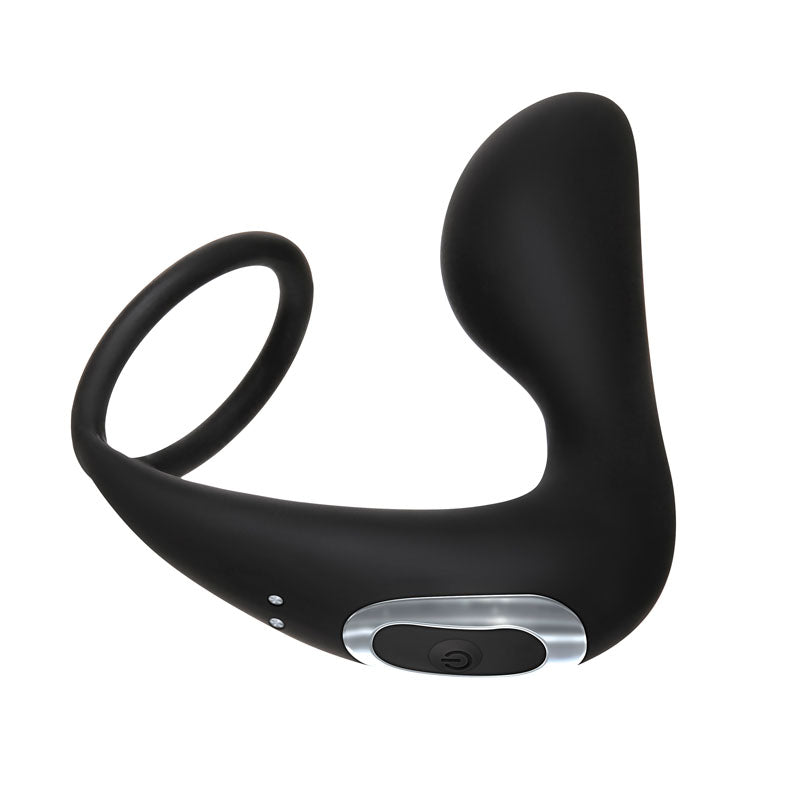 Adam & Eve Adams Rechargeable Prostate Pleaser & C-Ring - Black USB Rechargeable Anal Plug with