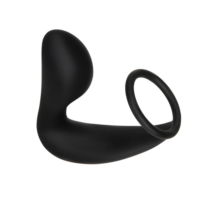 Adam & Eve Adams Rechargeable Prostate Pleaser & C-Ring - Black USB Rechargeable Anal Plug with
