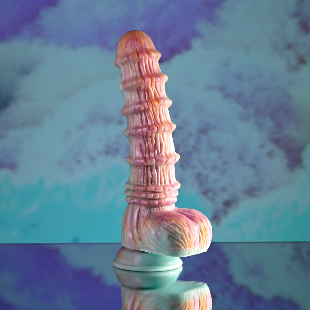 Evolved FANTASY - Multicoloured 27.6 cm USB Rechargeable Vibrating Fantasy Dildo with Remote-EN-RD-6404-2