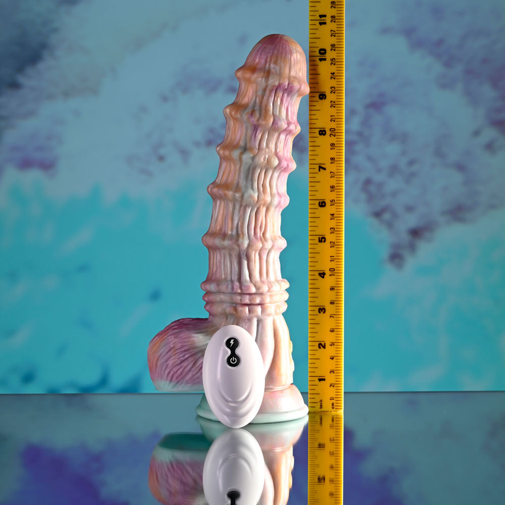 Evolved FANTASY - Multicoloured 27.6 cm USB Rechargeable Vibrating Fantasy Dildo with Remote-EN-RD-6404-2