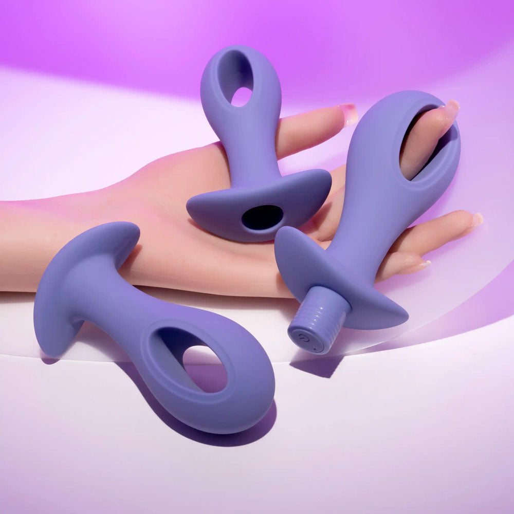 Evolved HOLE PUNCH PLUG SET - Purple Butt Plugs with Interchangeable Bullet - Set of 3 Sizes-EN-RS-5032-2