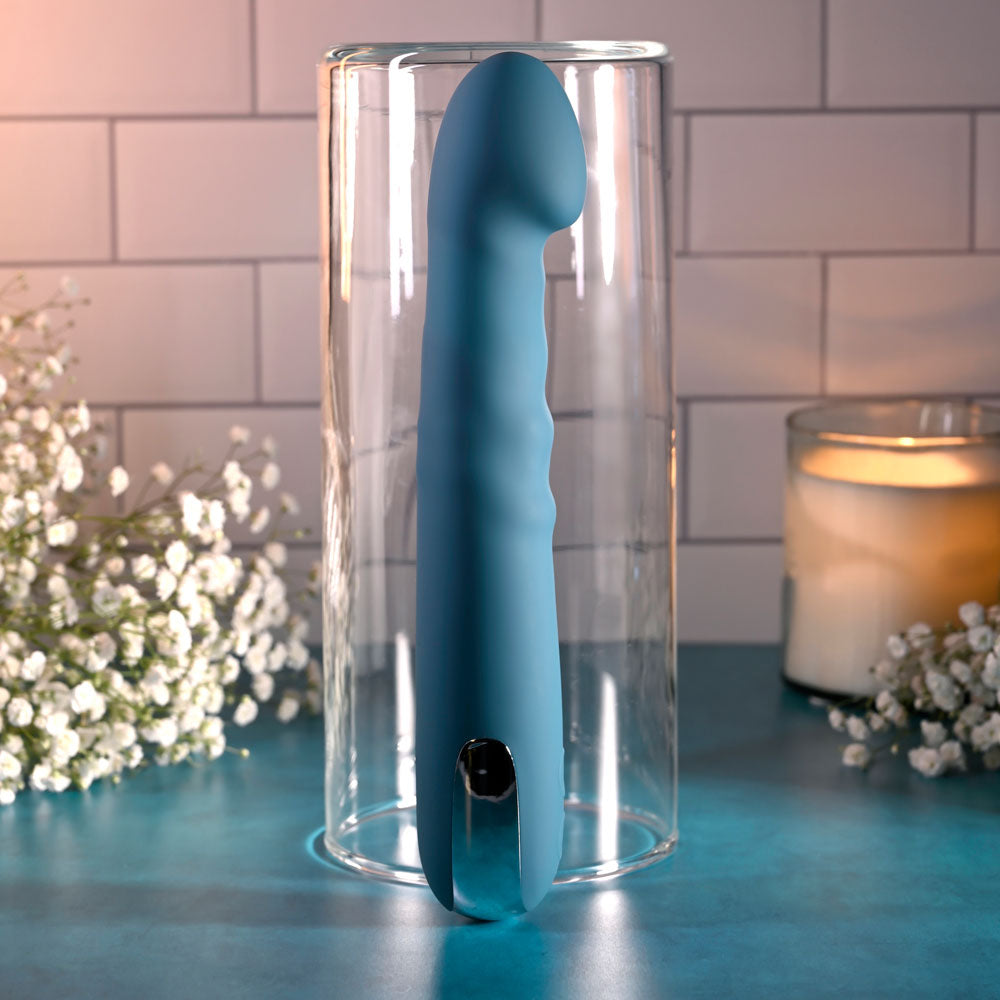 Evolved QUEEN OF ALL TRADES - Blue 22.6 cm USB Rechargeable Thrusting & Rotating Vibrator-EN-RS-6305-2