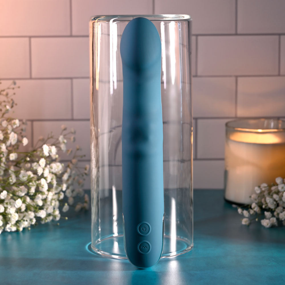 Evolved QUEEN OF ALL TRADES - Blue 22.6 cm USB Rechargeable Thrusting & Rotating Vibrator-EN-RS-6305-2