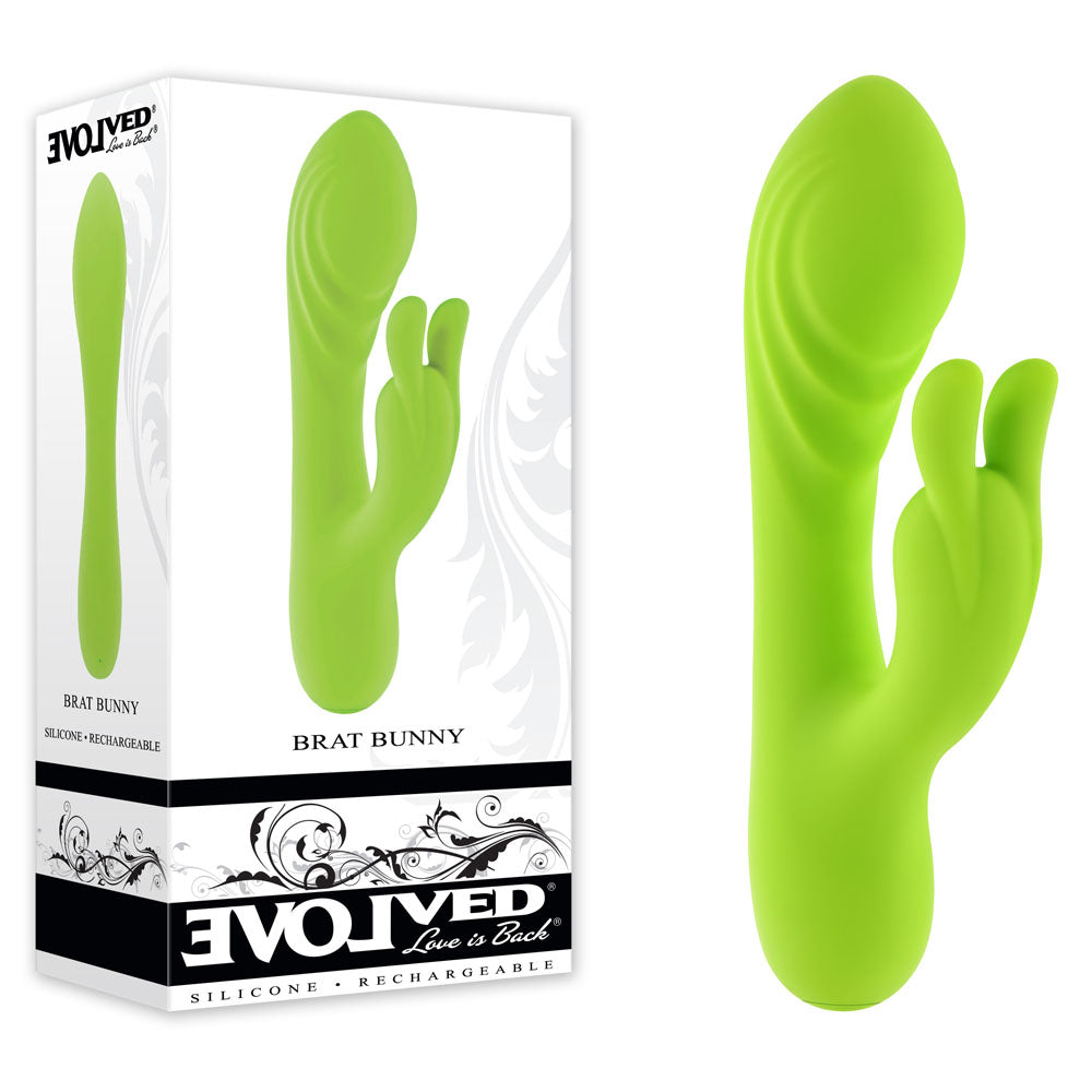 Evolved BRAT BUNNY - Green 16.2 cm USB Rechargeable Rabbit Vibrator-EN-RS-6787-2
