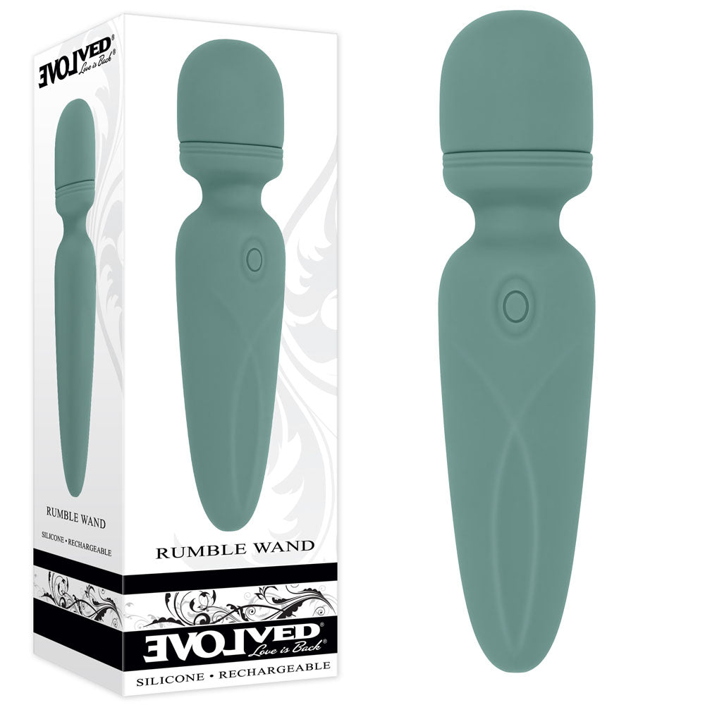 Evolved RUMBLE WAND - Olive Greeb 13.4 USB Rechargeable Mini Massage Wand-EN-RS-6848-2