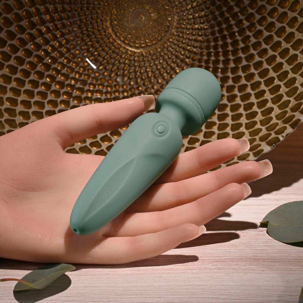 Evolved RUMBLE WAND - Olive Greeb 13.4 USB Rechargeable Mini Massage Wand-EN-RS-6848-2