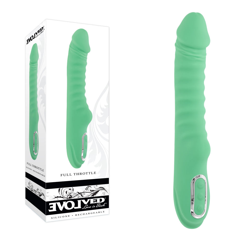Evolved FULL THROTTLE - Mint Green 24.1 cm USB Rechargeable Vibrator-EN-RS-6909-2