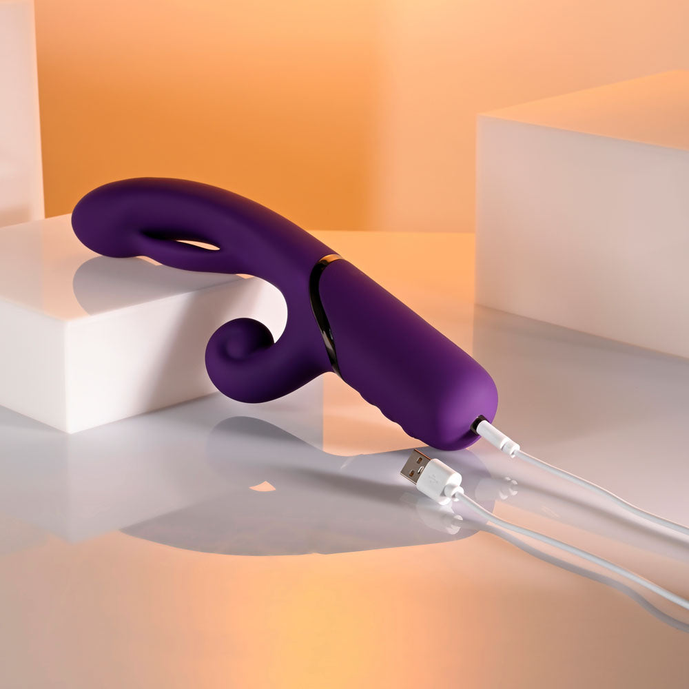 Evolved PLEASURE PUFF - Purple 24.1 cm USB Rechargeable Inflatable Rabbit Vibrator-EN-RS-7234-2