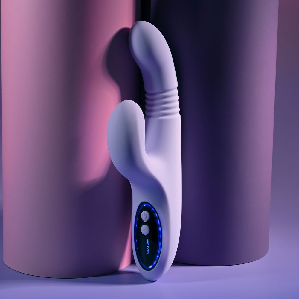 Evolved PEP TALK - Purple 23.3 cm USB Rechargeable Thrusting Vibrator with Tapping Clitoral Stimulator - EN-RS-7241-2