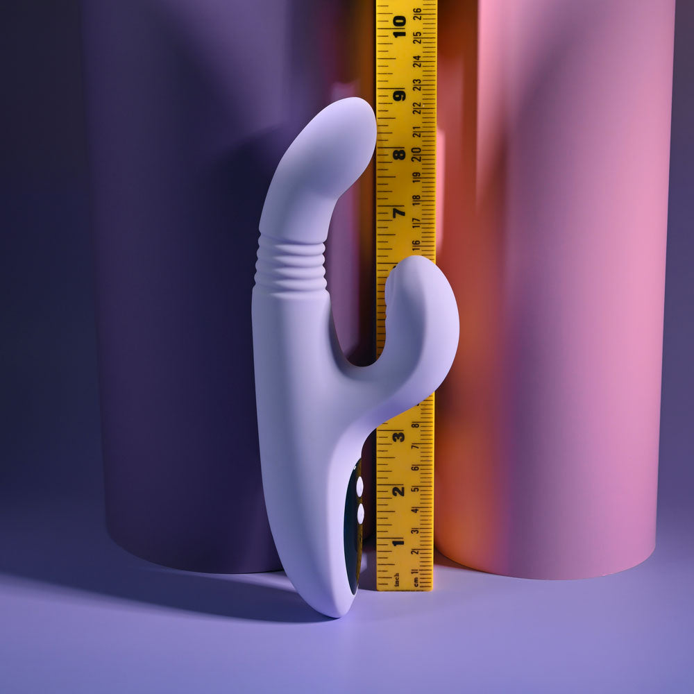 Evolved PEP TALK - Purple 23.3 cm USB Rechargeable Thrusting Vibrator with Tapping Clitoral Stimulator - EN-RS-7241-2