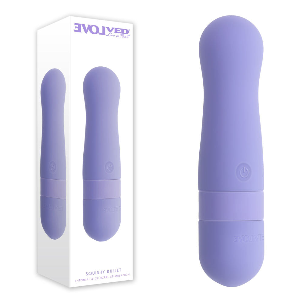 Evolved SQUISHY BULLET - Purple 11 cm USB Rechargeable Bullet - EN-RS-7272-2