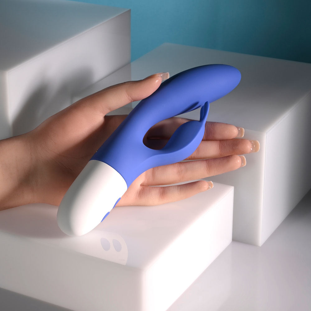 Evolved FUNNY BUNNY - Blue 20 cm USB Rechargeable Rabbit Vibrator - EN-RS-7296-2