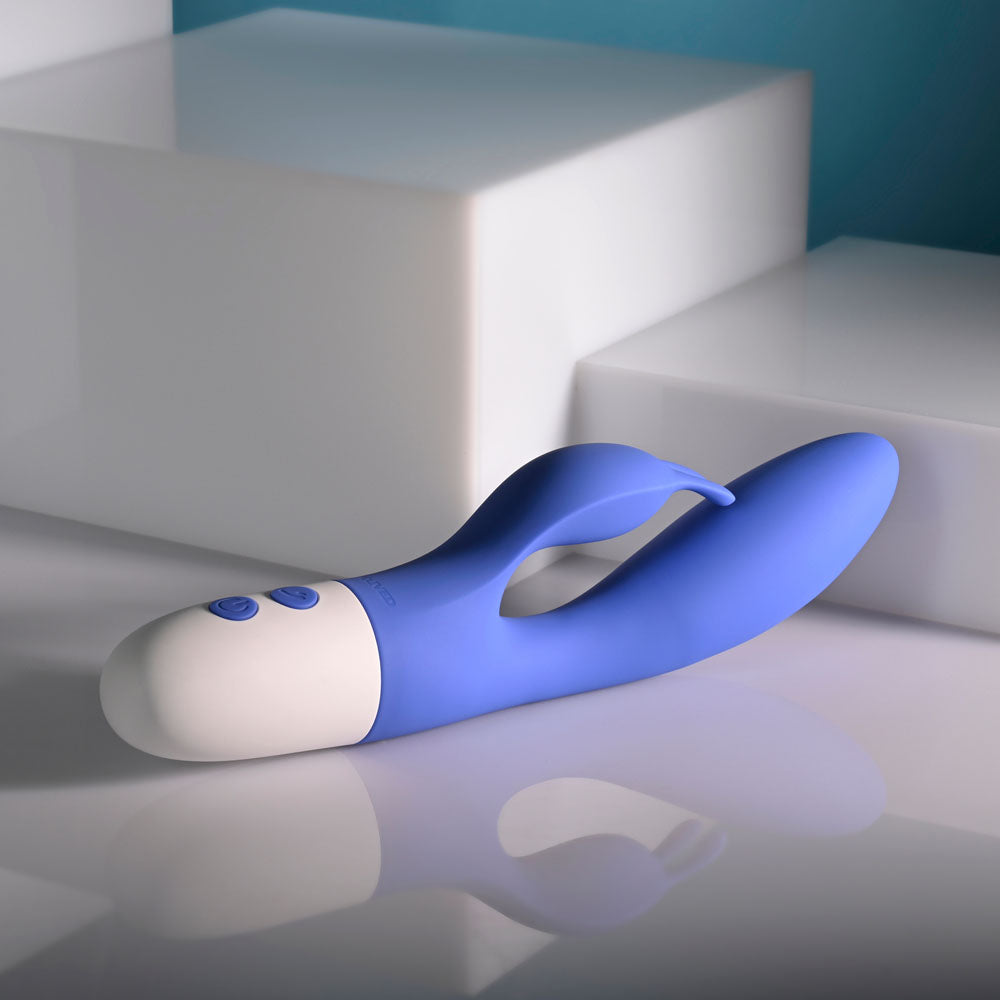 Evolved FUNNY BUNNY - Blue 20 cm USB Rechargeable Rabbit Vibrator - EN-RS-7296-2