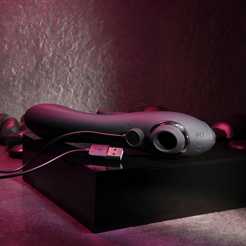 Evolved RABBIT HOLE - Black 21.2 cm USB Rechargeable Rabbit Vibrator - EN-RS-8805-2