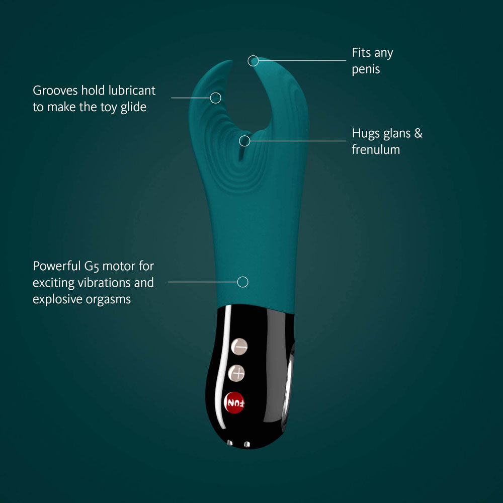 Fun Factory MANTA deep sea blue-black - Deep Sea Blue 18 cm USB Rechargeable Mens & Couples Vibrator-FF000873PT01