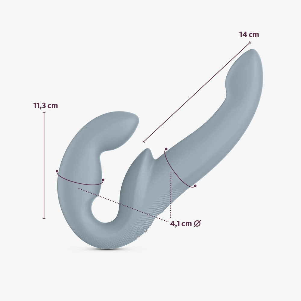 Fun Factory SHARE VIBE PRO cool grey - Grey USB Rechargeable Strapless Strap-On-FF000881LR01