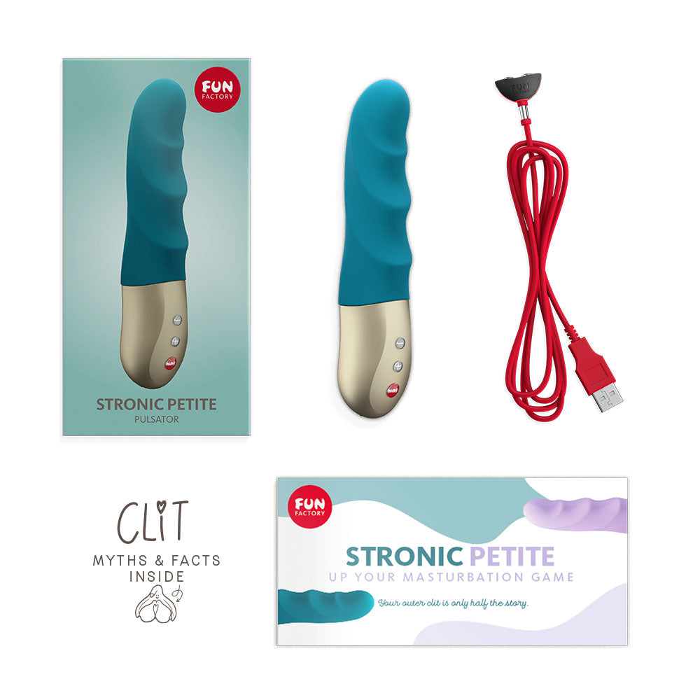 Fun Factory STRONIC PETITE deep sea blue - Deep Sea Blue 17 cm USB Rechargeable Thrusting Vibrator-FF000886PT01