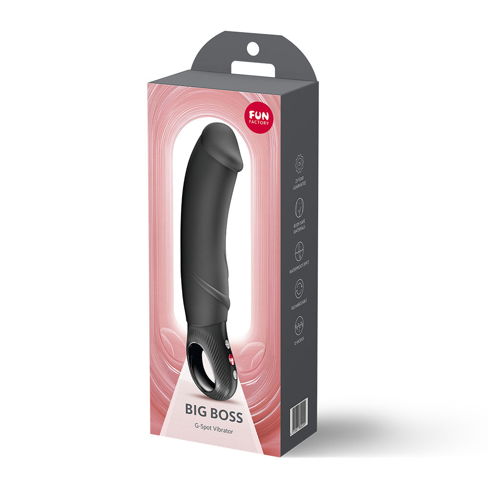 Fun Factory BIG BOSS Black - Black 22.9 cm USB-C Vibrator - FF000950BK01