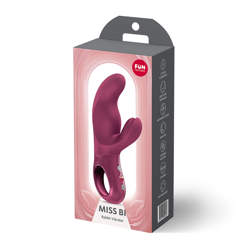 Fun Factory MISS BI Wine Red - Wine Red 17 cm USB-C Rechargeable Vibrator - FF000978WR01