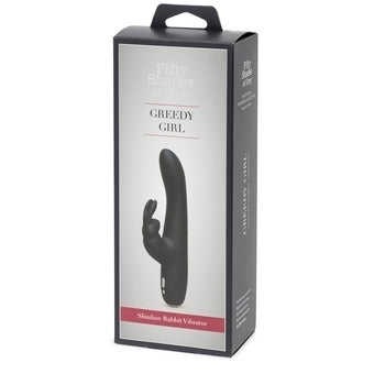 Fifty Shades of Grey Greedy Girl Rechargeable Slimline Rabbit Vib Black****