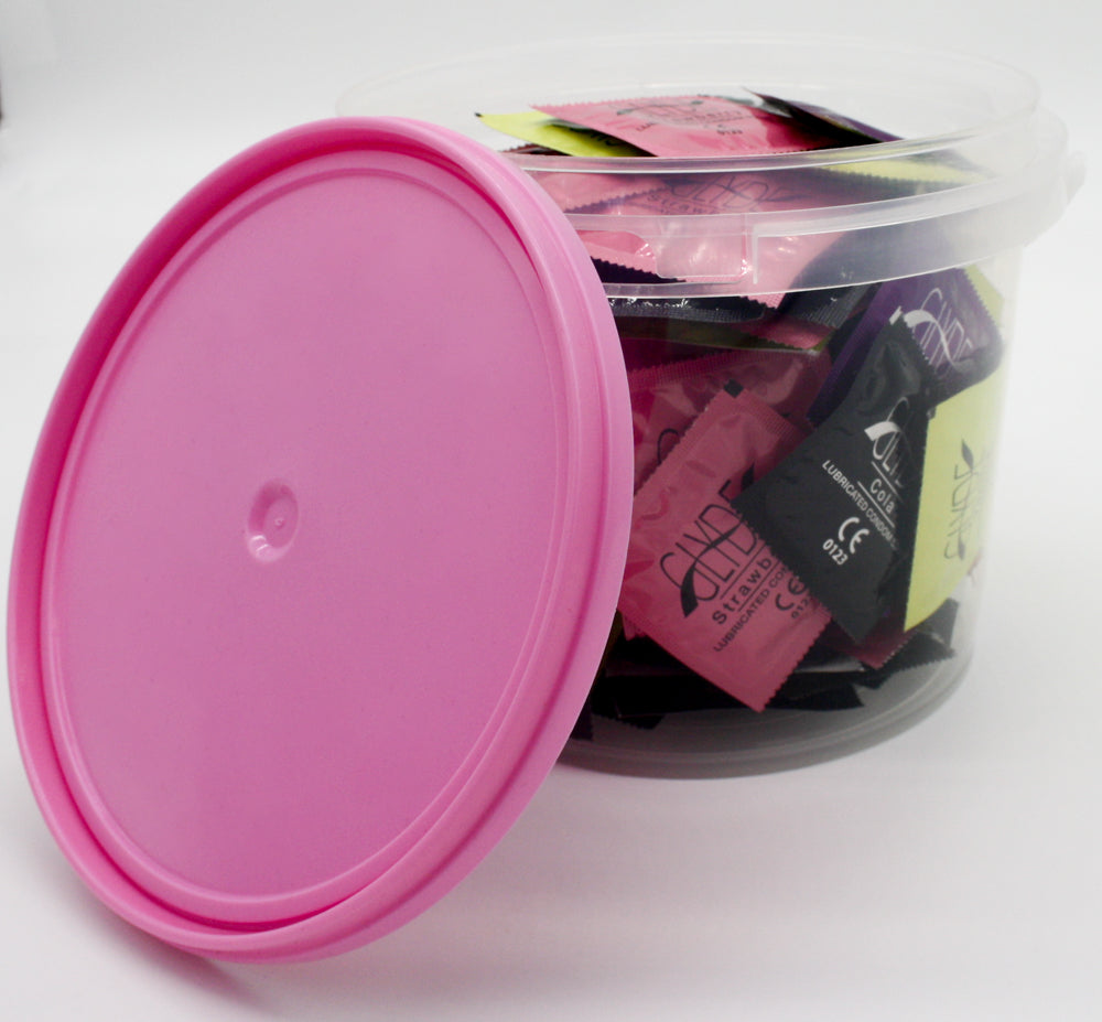 Glyde Assorted Flavoured Condoms Bulk 100 Condoms In a Bucket