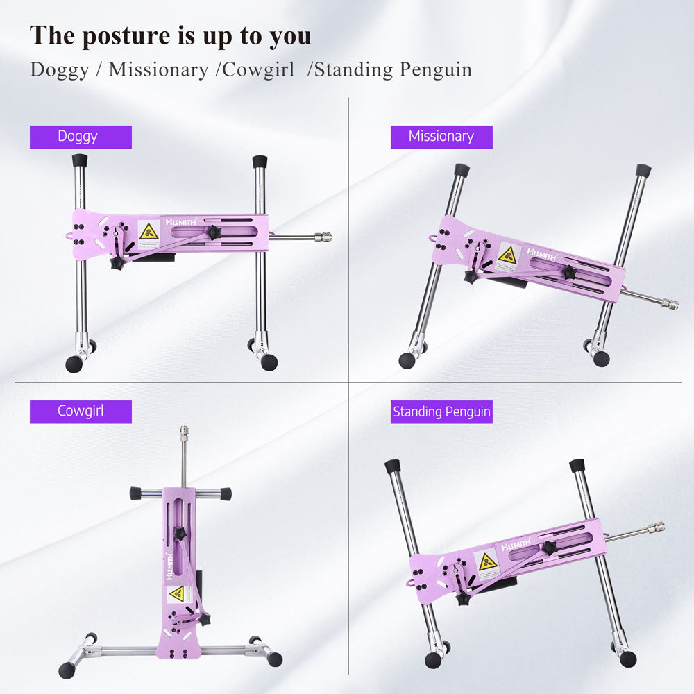Hismith Premium 3.0 Sex Machine - Pink - Pink Mains Powered Sex Machine with App Control and Re