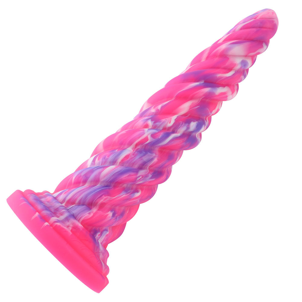 HiSmith Spiral Tapered Fantasy Dildo With Kliclok - Pink 25.5 cm Fantasy Dildo with Kliclok Machine Attachment - HSA104