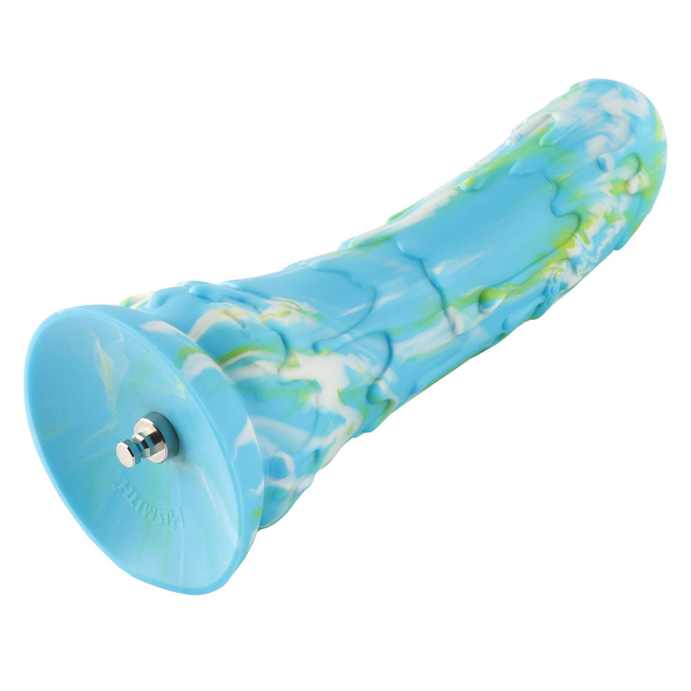 HiSmith Melting Snow Dildo with Kliclok - Blue 23.9 cm Dildo with Kliclok Machine Attachment - HSA110