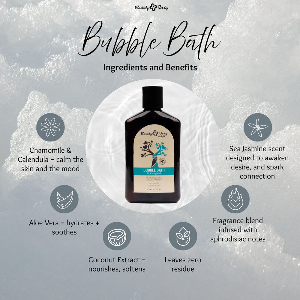 EB Hemp Seed Bubble Bath SEA JASMINE - 250 ml - Sea Jasmine Scented Bubble Bath - 250 ml Bottle-HSBNBB831