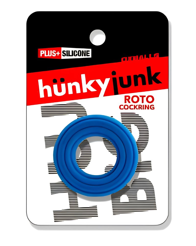 HUNKYJUNK ROTO grooved gripper-ribbed cockring TEAL FIZZ-HUJ-150-TFZ