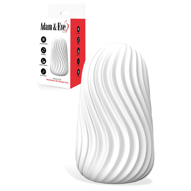 Adam & Eve Stroke & Go - White Stroker Sleeve with Storage Case-I377 1091