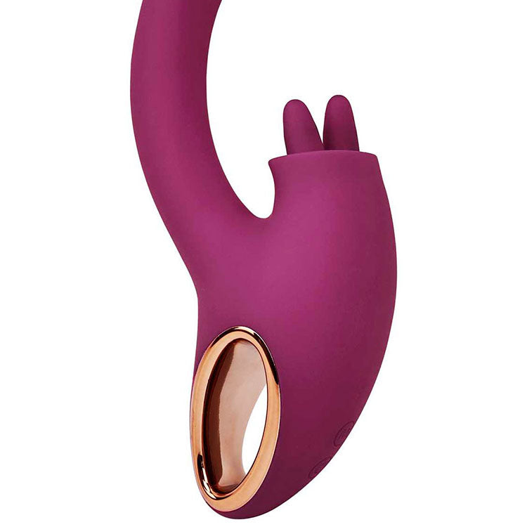Adam & Eve ROSE GOLD CLIT TICKLER - Red 22 cm USB Rechargeable Rabbit Vibrator-J904 3100