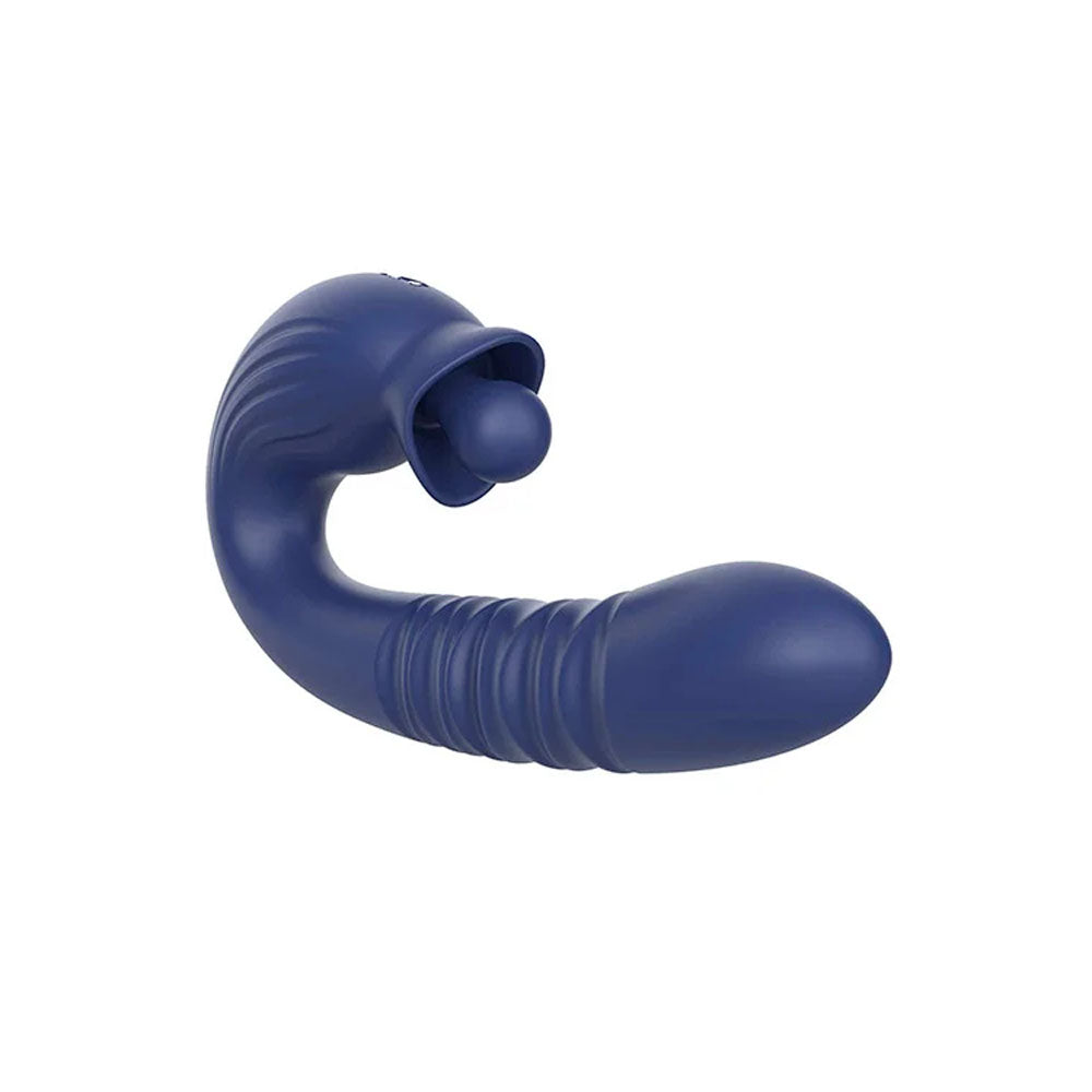Adam & Eve THE BIG BALLER - Navy Blue 18.8 cm USB Rechargeable Thrusting Rabbit Vibrator - J927 4100