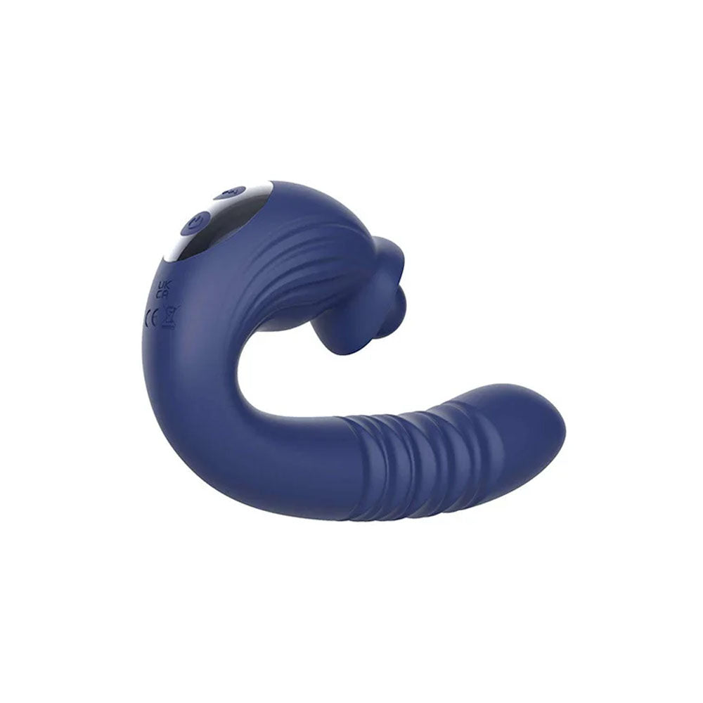 Adam & Eve THE BIG BALLER - Navy Blue 18.8 cm USB Rechargeable Thrusting Rabbit Vibrator - J927 4100