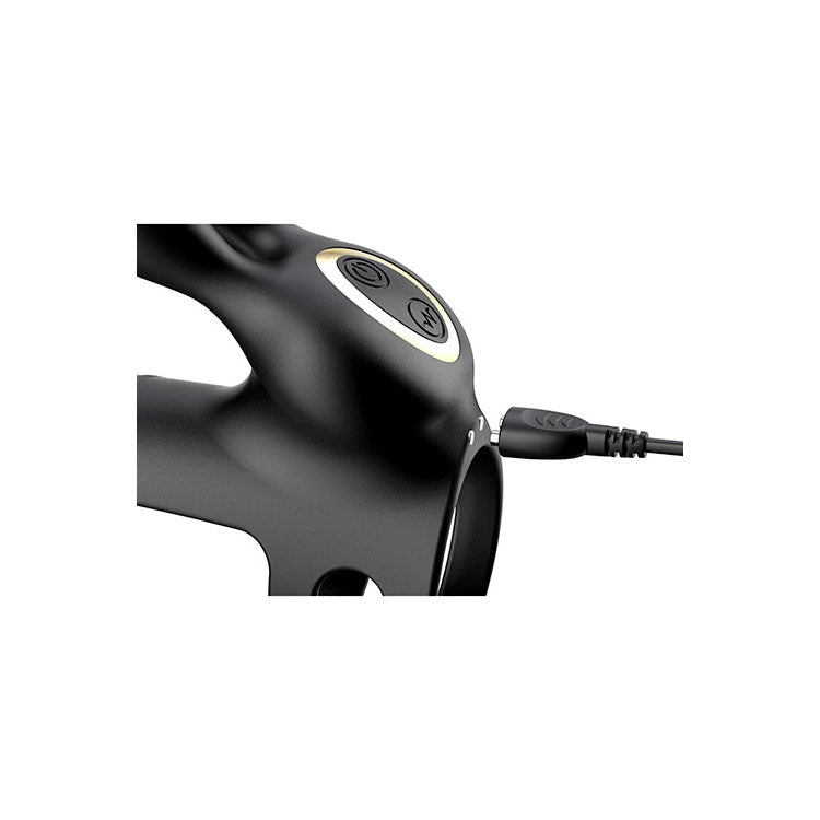 Adam & Eve WILD HARE - Black USB Rechargeable Vibrating Penis Cage with Wireless Remote - L254 8000