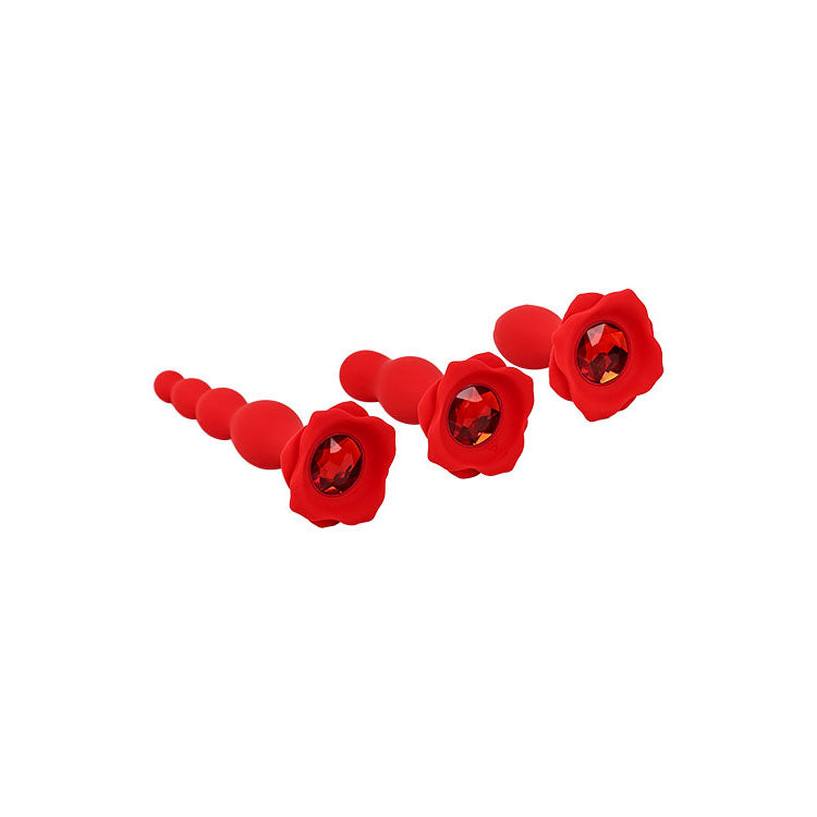 Adam & Eve BOOTY BOUQUET - Red Anal Training Kit - Set of 3 Sizes - L358 6000