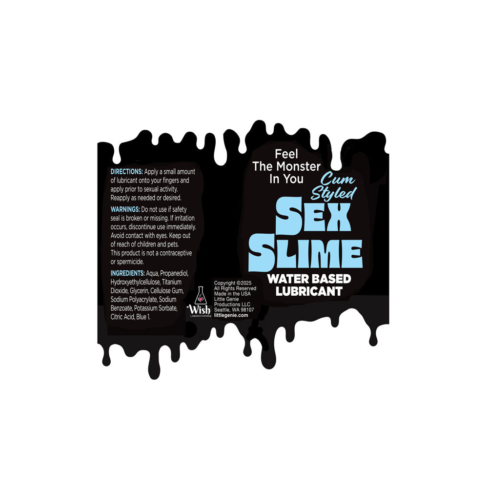 Sex Slime Cum Style Creature Lube - Blue 60 ml - Blue Cum Style Water Based Lubricant - 60 ml Bottle-LGBT.1313