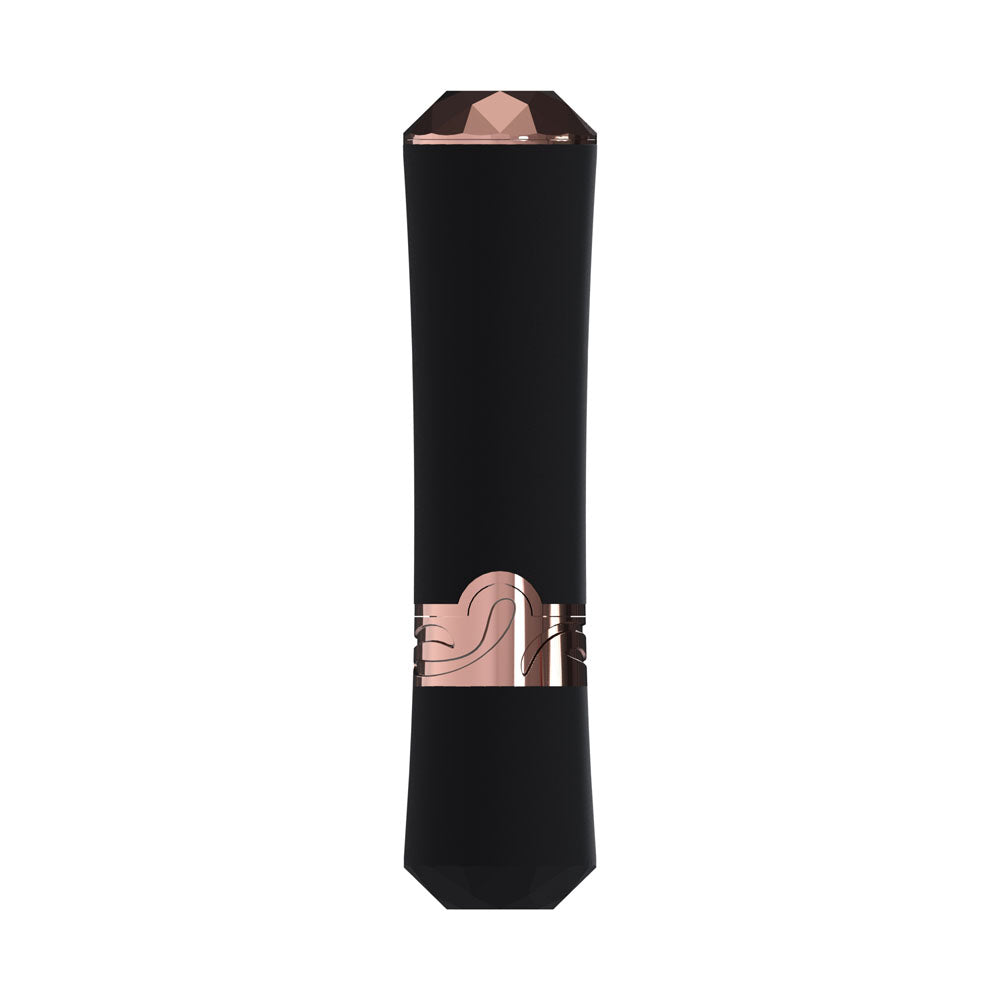 LOVELINE Dahlia - Black - Black/Red 12.5 cm USB Rechargeable Lipstick Vibrator-LOVU083BLK