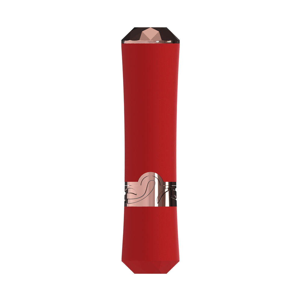 LOVELINE Dahlia - Red - Red 12.5 cm USB Rechargeable Lipstick Vibrator-LOVU083RED