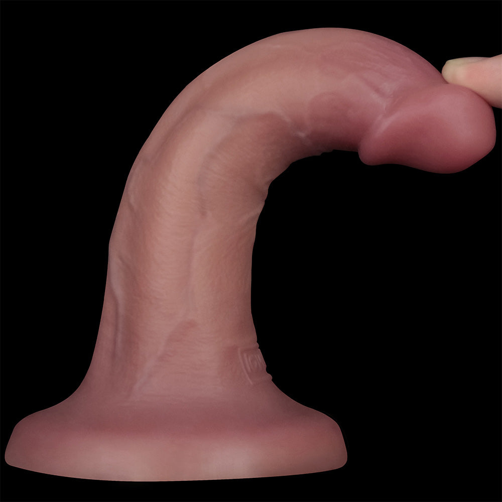 Dual Density Power Cock - 6 Inch Flesh - Flesh 16 cm USB Rechargeable Vibrating Dong - LV110201